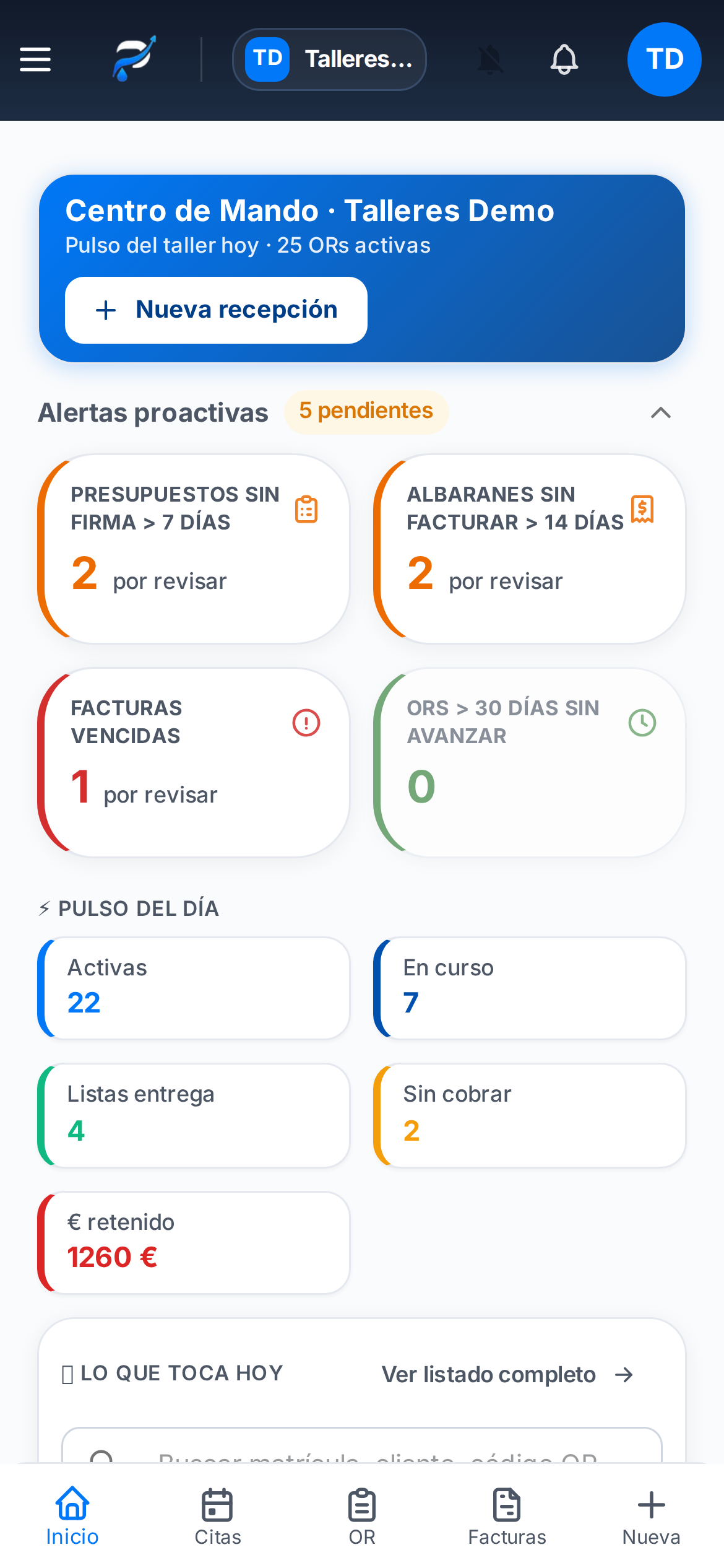 Pintevo en el móvil: mismo Centro de Mando adaptado al teléfono