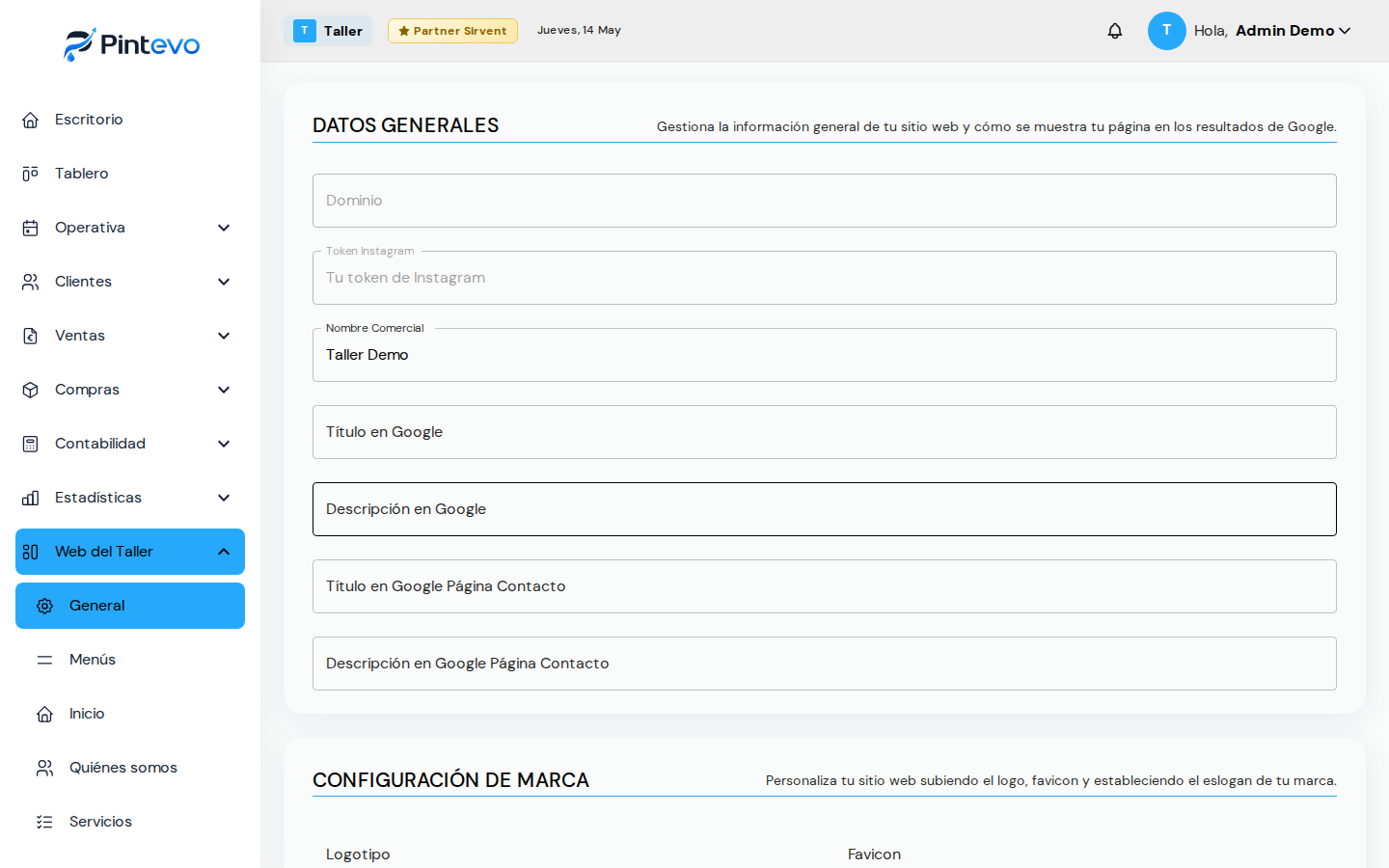 Web pública del taller